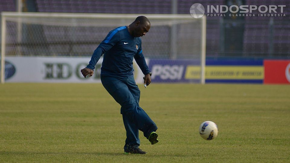 Jacksen F. Tiago pada saat latihan bersama timnas di lapangan SUGBK, Jakarta. Copyright: © Ratno Prasetyo/ INDOSPORT